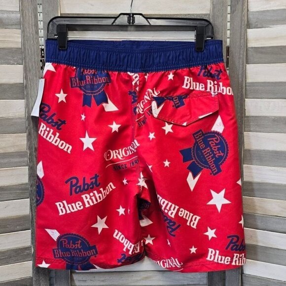 Pabst Blue Ribbon Elastic Board Swim Shorts 8.5" | XXL - Picture 4 of 9